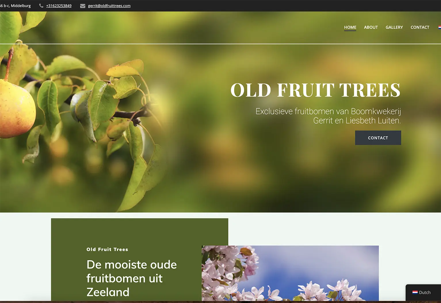 webpagina Old Fruit Trees