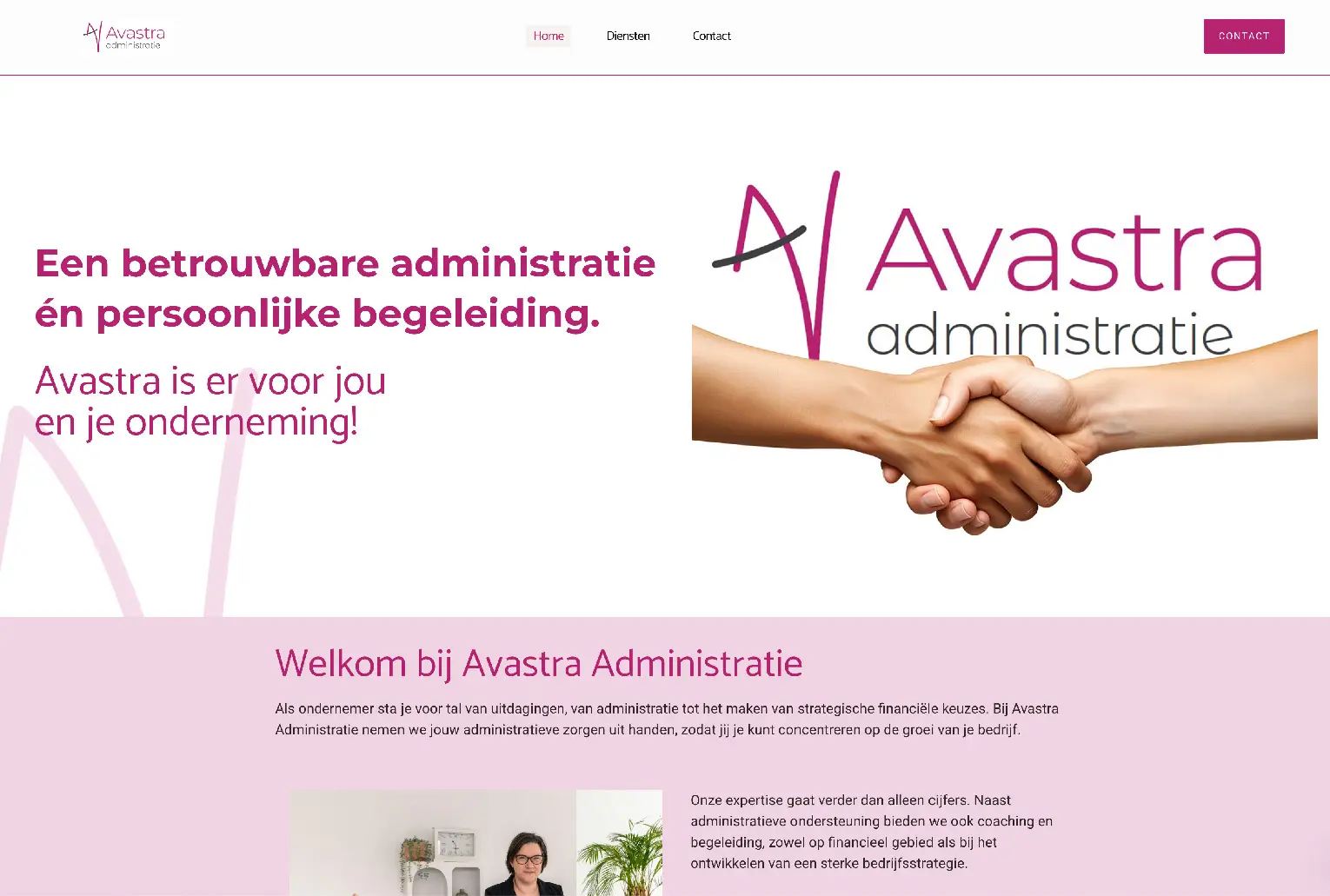 screenshot website Avastra bv